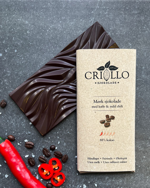 Sjokoladeplate Kaffe & mild chili 88%